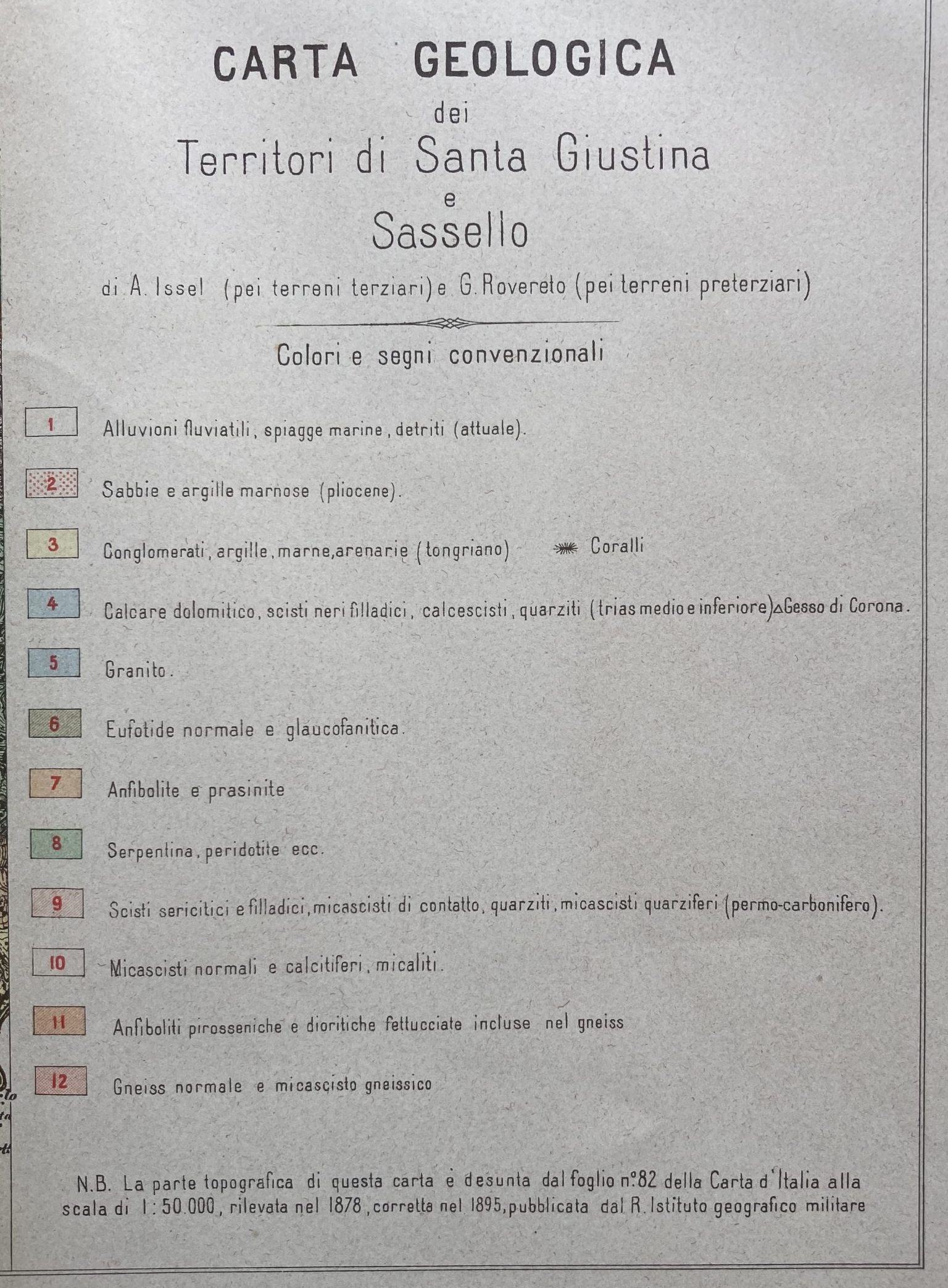 Legenda carta geologica Issel
